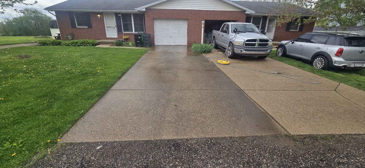 Driveway before cleaning